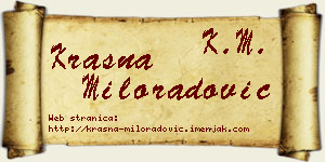 Krasna Miloradović vizit kartica